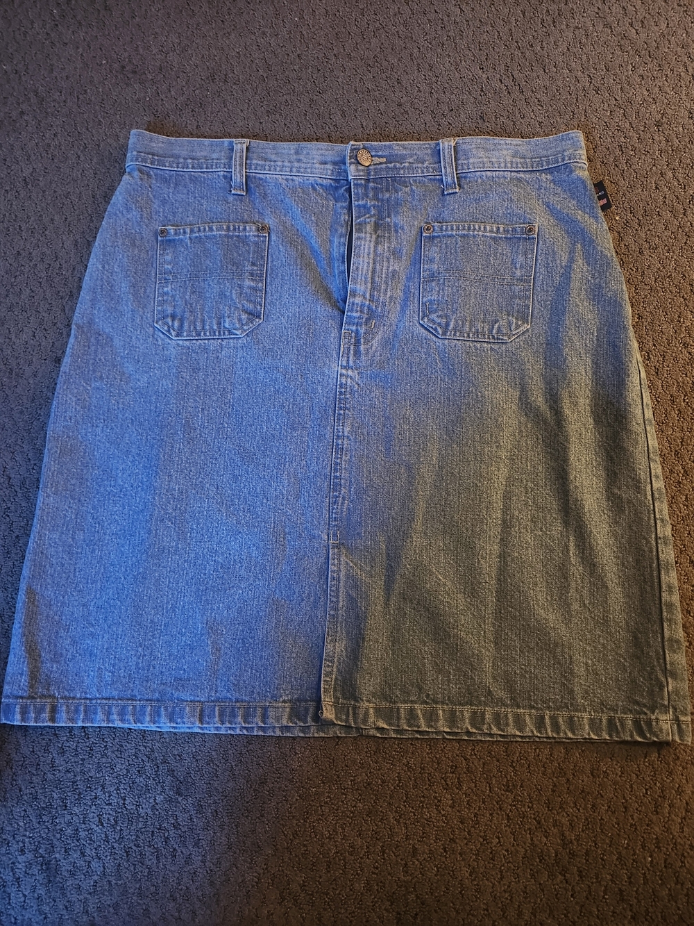 Bill Blass Two-Tone Blue Denim Mini Skirt
